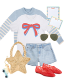 USA All The Way: White Bow Tee