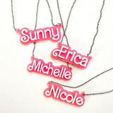 Pretty In Pink Nameplate Necklace