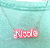 Pretty In Pink Nameplate Necklace