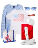 USA All The Way: Beachy USA Flag Tee