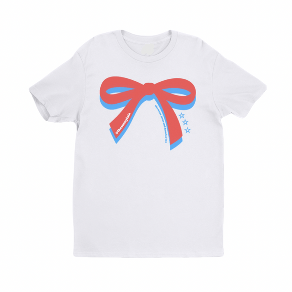 USA All The Way: White Bow Tee