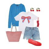 USA All The Way: White Bow Tee